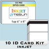 10 Teslin ID Card Kit - 1-Up Inkjet Teslin Sheets