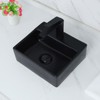 Davivy 13.2"x11.4" Wall Mounted Matte Black Small Rectangle Vessel Sink