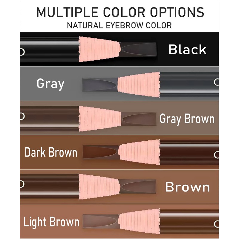 Sumeitang 12 Pcs Light Brown Eyebrow Pencil Set, Pull Cord