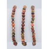 Taddart Minerals - Red Brown Natural Gemstone Leopard Jasper Bracelet