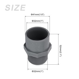 METALLIXITY PVC Hose Adapter, (1 Inch), Male Thread PVC Pipe Fittings Furniture Connector - for Water Supplies Build, DIY, Garden Shelf Greenhouse, Grey
