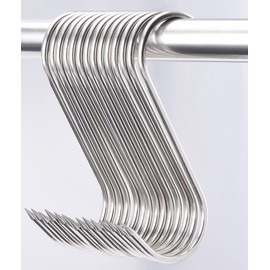 HONSHEN 20pcs 6Inch Meat Hooks S-Hook 4mm Stainless Steel Meat Processing Butcher Hook for Butcher,Processing,Hanging,Chicken,Hunting,Smoking,Ribs,Fish,Poultry,Drying BBQ Grill Cooking