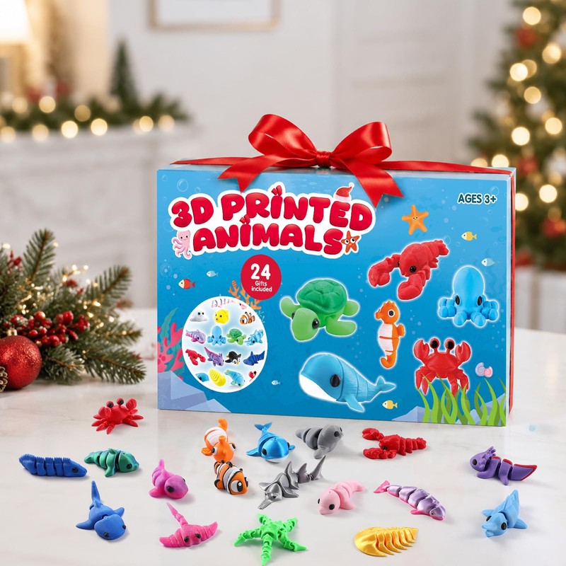 Advent Calendar 2026, 24-Day Countdown Calendar with 3D Printed Sea
