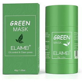 Mascarilla de Té Verde en Barra Hidratante Facial, Limpieza Profunda, Mascarilla Verde en Barra, Mejora la Piel para Todo Tipo de Pieles, Hombres y Mujeres