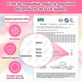 JFHBSS 37 En 1 Maquillaje Lavable para Niñas, Seguro y No Tóxico, Hipoalergénico, Protege la Piel de Las Niñas de los Daños, Satisfacer la Curiosidad de Las Niñas sobre el Maquillaje (Rosa)