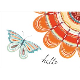 Shared Blessings Hello Butterfly 1 Count Thinking of You Greeting Card with KJV Scripture Numbers Bible Verse