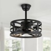 MOOONICHE Caged Ceiling Fan with Lights, Modern Enclosed Ceiling Fan