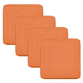OutdoorLines - Funda de cojín de asiento de patio, funda de cojín impermeable para muebles de exterior, funda de cojín antideslizante para silla de patio trasero (juego de 4, 24 x 24 x 4 pulgadas, color naranja, solo cubierta)