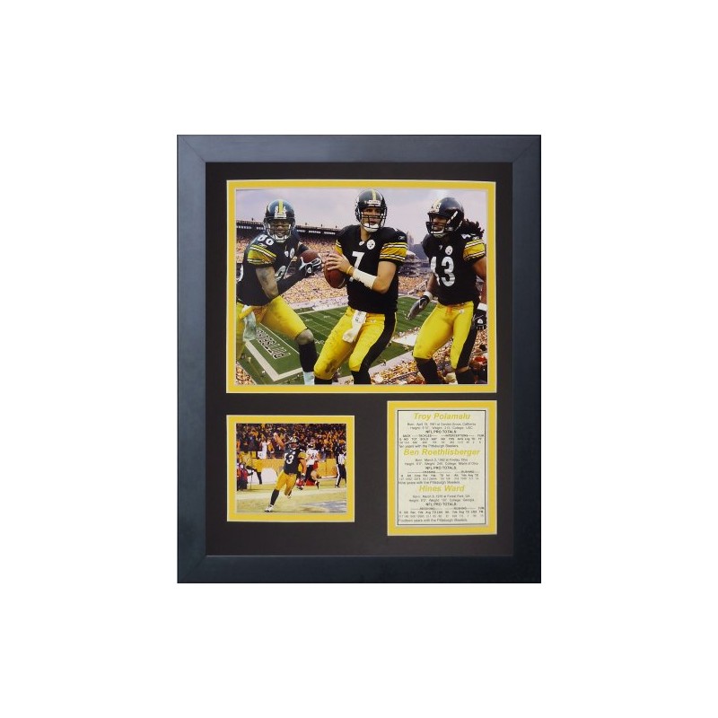 Legends Never Die Pittsburgh Steelers 2000's Big 3 Framed Photo