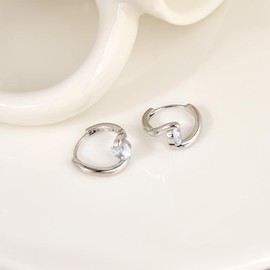 Flysmus Halolux Lymphvity Germanium Earrings Lightweight Silver Hoops Earrings for Women Twisted Hoop Earrings Hypoallergenic Small Silver Hoop Earrings