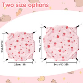 Fnaobai Ferret Rat Summer Hammock Double-Layer Guinea Pig Cooling Bed Sugar Glider Hamster Hanging Hammock Accessories for Small Animals Chinchilla Parrot Squirrel (Pink, Large)