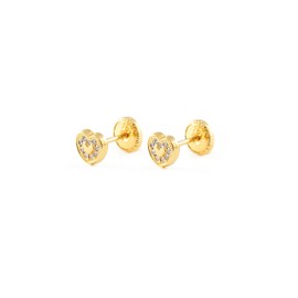 9ct Yellow Gold heart Children's Earrings