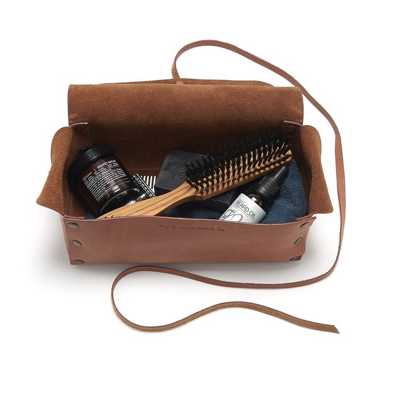 The Brighton Beard Co. Ruxley Leather wash Bag