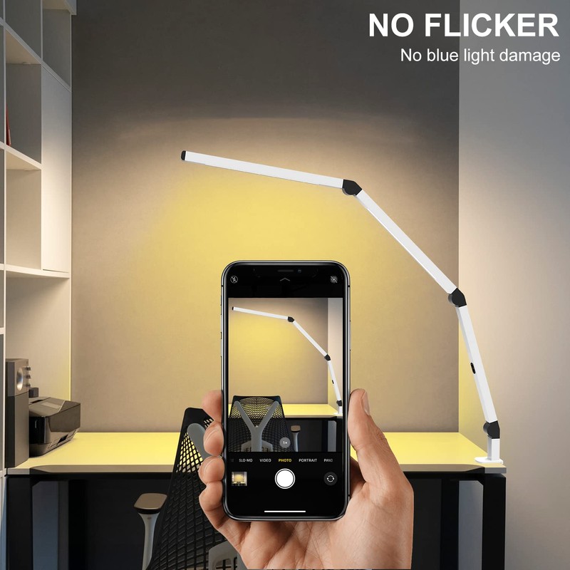 Micomlan LED Desk Lamp with Clamp, Dual Light Table Lamp
