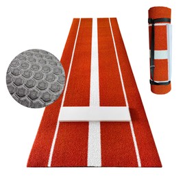 honeypet Softball Pitching Mat 10 x 3 FT Artificial Grass Pitching Mat, Portable Softball Pitching Mound with 24 x 6 Inch Pitching Throwing Plate for Softball and Baseball Pitchers Practice