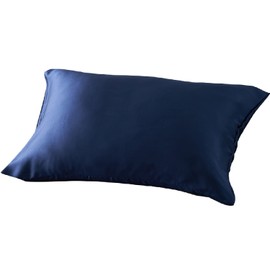 Nice Day 56800007 Pillow Cover, Navy, 16.9 x 24.8 inches (43 x 63 cm), 100% Silk, Pillow Cover, Pillow Cover, Beautiful Skin, Moisturizing, Smooth, Natural Material, Washable