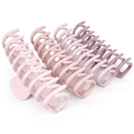 FRAMAR FRAMAR Hair Claw Clips Women - Extra Large Claw Clips For Thick Hair, Large Hair Clip, Hair Clips Women, Hair Claws For Thick Hair, Large Claw Clip, Large Hair Clips For Thick Hair C Blush 4 Pack.