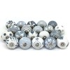 10 Gray Grey & White Hand Painted Ceramic Knobs Cabinet