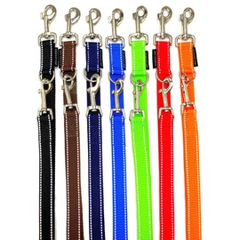 Reflective Large Dog Double Lead 2 m / 2.40 m / 2.80 m / 3.50 m / 5 m Adjustable, Made in Germany (Orange 20 mm, 2.80 m)