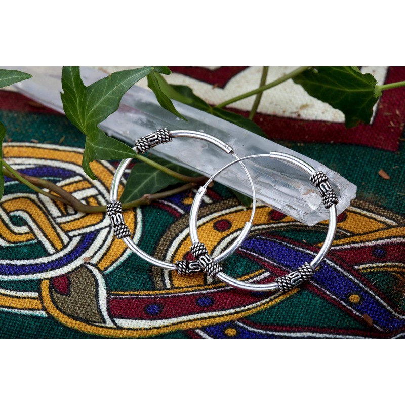 WINDALF Arion Large Creole Earrings Diameter 3.7 cm Silver Hoop