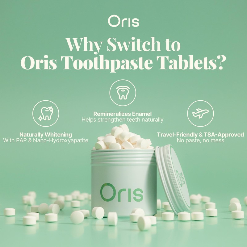 Oris Starter Bundle – 1 Month Supply: Natural Toothpaste Tablets