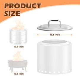 MOASKER Fire Pit Lid for Solo Stove Bonfire 19.5" Accessories, Round Fire Pit Cover for Solo Stove Lid Bonfire 2.0, Stainless Steel Lid with Handle for Solo Bonfire & 19.5" Firepit Camping Accessory