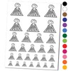 Volcano Erupting Doodle Temporary Tattoo Water Resistant Fake Body Art Set Collection - Black (One Sheet)