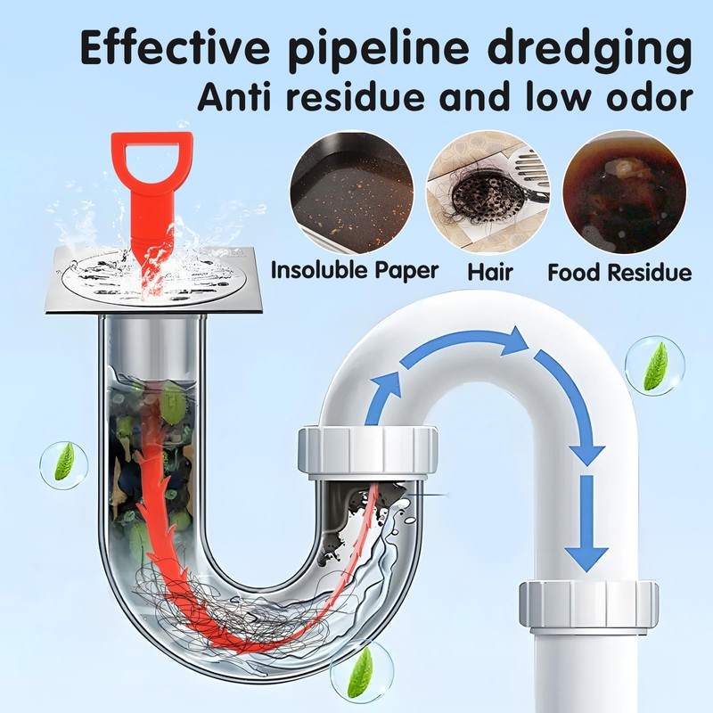 10pcs Drain Cleaner Spiral Sticks, 25 in Ergonomic Handle Pipe