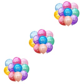 Abaodam 60pcs Colorful Latex Balloons for School Party Decorations School Printing Balloons for Classroom Layout and Festive Atmosphere