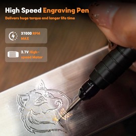 HARDELL Engraving Pen, Cordless Engraving Tool with 37000RPM, USB Rechargeable Metal Pen Engraver for Artists & DIYers, Electric Engraving Pen for Metal, Wood, Glass and Plastic - Beginner Friendly