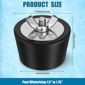 Honoson 2 Pcs 1.5 to 1.75 Inch Pool Winterizing Plugs PVC/Steel Pipe Plugs Rubber Hole Stoppers for Swimming Pool Return Skimmer Winter Expansion with SS Screw Stainless Steel Bolt Heavy Duty Rubber