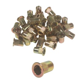 AOMIKITSTU Rivet Nuts 25pcs, 1/2-13 Threaded Rivet, Flat Head Threaded Insert Nutserts Assort for Tunnel Coal Mines