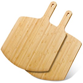 12"Pizza Peel 2packs Pizza Cutting Board Lightweight Pizza Paddle Pizza Spatula for Ooni Pizza Oven Accessory Baking Homemade Cheese Pizza Wooden Bamboo Pizza Turner Pizza Tools