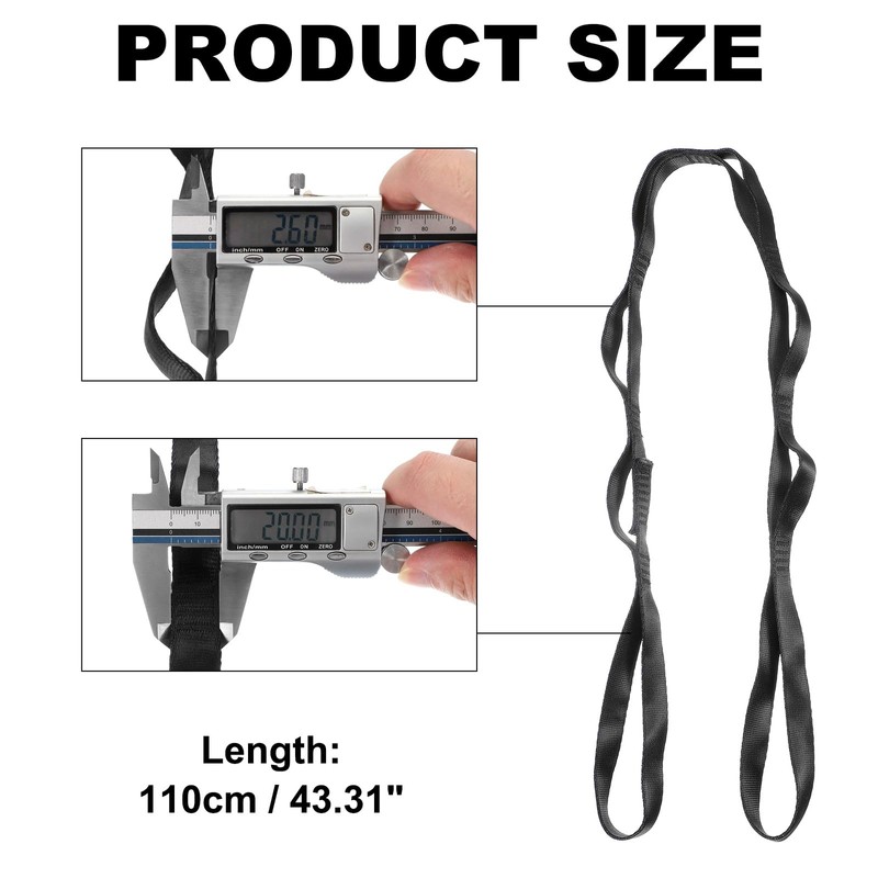 PATIKIL 22KN Adjustable Daisy Chain Yoga Extend Belt 1.1M, Nylon
