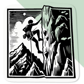 4 x Small 50mm 'Mountain Rock Climbing' Transparent/Clear Sticker Decals for Windows/Cars/Walls (DC00131508)