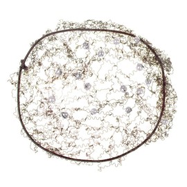 QHP Invisible Pearl Beaded Hair Net (Brown)