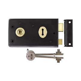 Timco - Rim Sash Lock - Inward and Outward Keep - Black (Size 143 x 83mm - 1 Each)