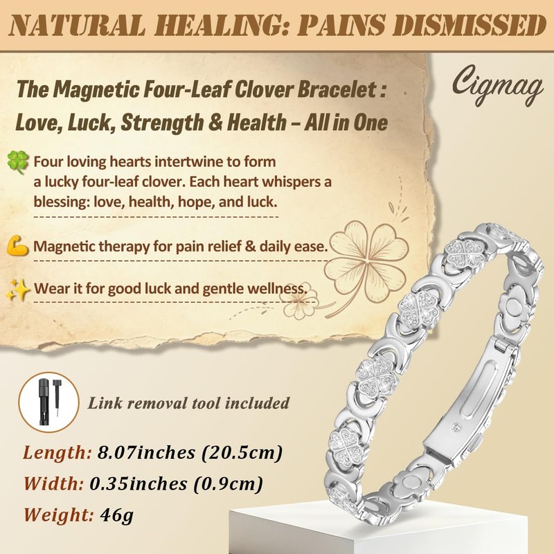 Cigmag Copper Bracelets for Women Magnetic Strength 3800 Gauss Pure
