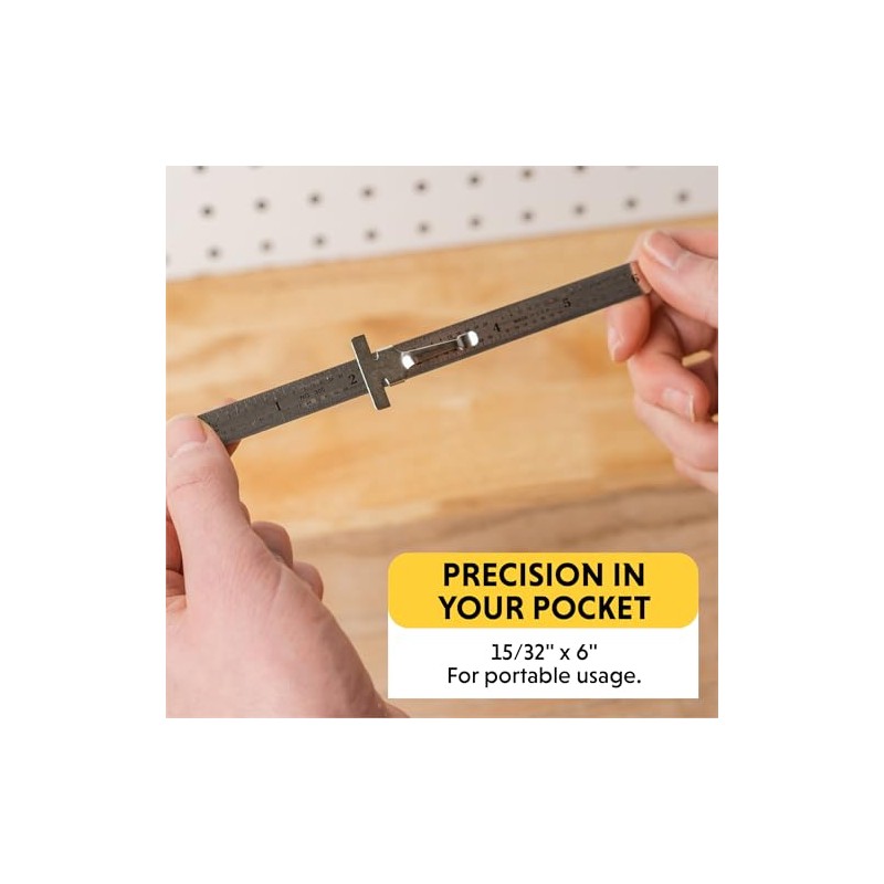 General Tools 300/1 6-Inch Flex Precision Stainless Steel Ruler, Chrome