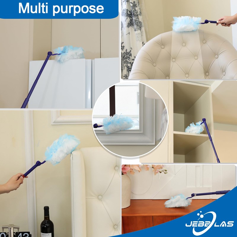 JEBBLAS Disposable Dusters Refills, Heavy Duty Electrostatic Duster Head, Total