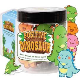 Positive Dinosaur Jar, Inspirational Dinosaur Gifts for Teens Girls Boys, 60 Affirmation Cards for Women, Teens, White Elephant Gifts, Teen Girl Gifts Trendy Stuff