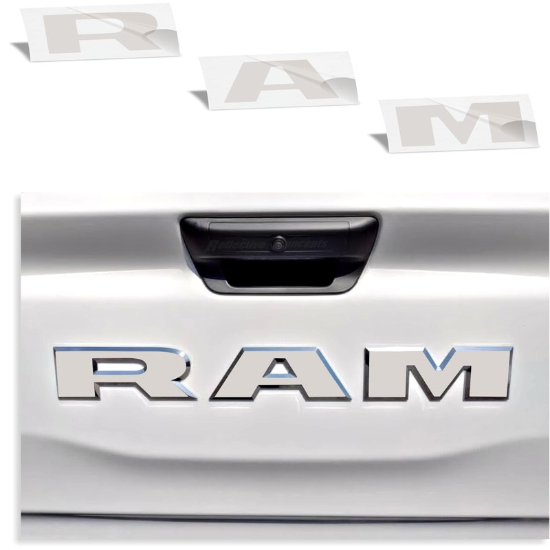 RAM Tailgate Emblem Overlay Decal Stickers 2025-2026 Ram 1500 (Color: