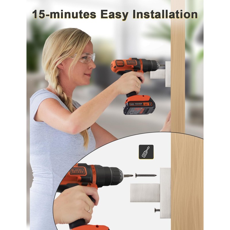 Tinewa 2 Pack Dummy Door Handles Brushed Nickel for Left