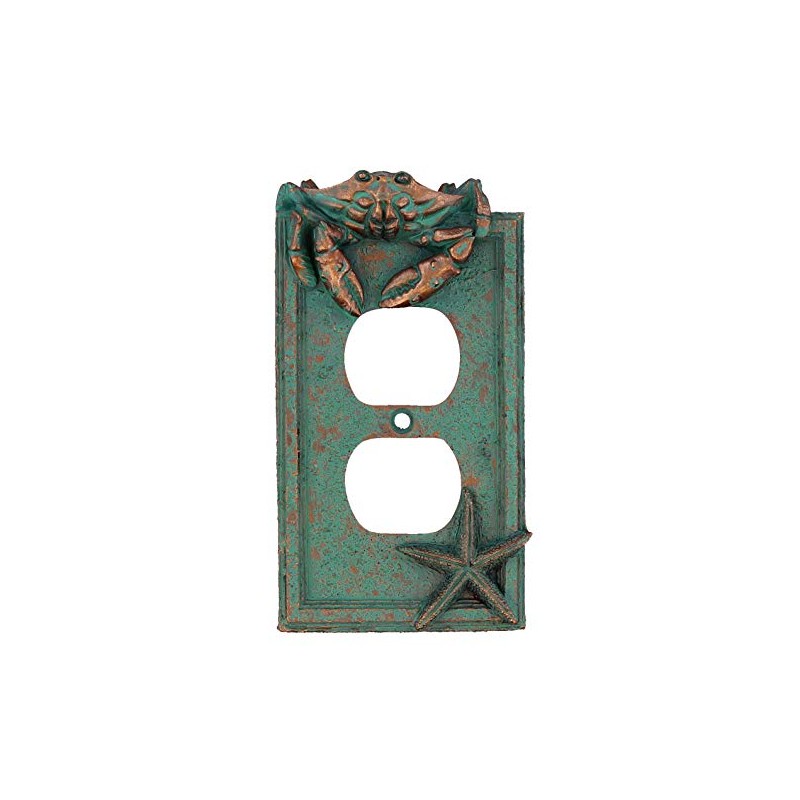 Top Brass Nautical Crab Starfish and Seashell Beach Electrical Cover