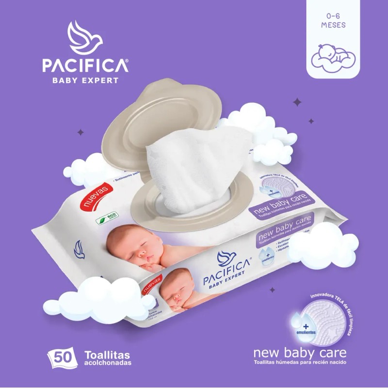 Toallitas Húmedas Para Bebé Recién Nacido Pacifica 600 Pzas