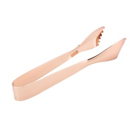 Ice Tongs, Food Grade Thicken Food Tongs, Stainless Steel Prevents Slipping Sugar Tweezers for Home Kitchen Bar Copper Plated (Copper Plated)