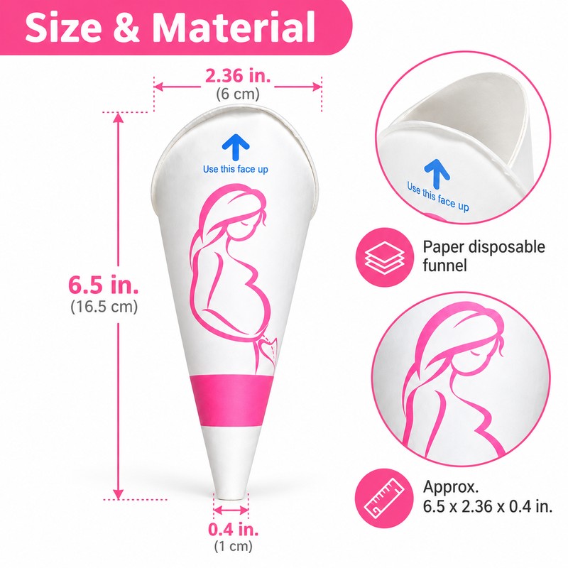 24-Pack Disposable Female Urination Funnels for Standing Use – Foldable