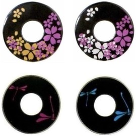 Colorful and Stylish Cosmetic Tsuba [Kendo Tsuba Tsuba] Double Cherry Blossom, Dragonfly [Bamboo Sword for Sword Tools Bamboo Sword] (Large, Dragonfly Red)