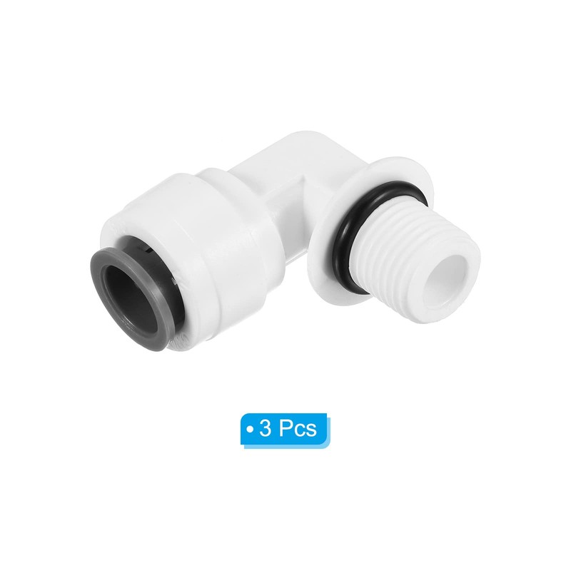 PATIKIL 3/8 Inch 3 Pack Connector Fitting Angle 1/4NPT Male