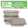 EcoQuality 22oz Disposable Bowls with Clear Lids - Rectangular Compostable